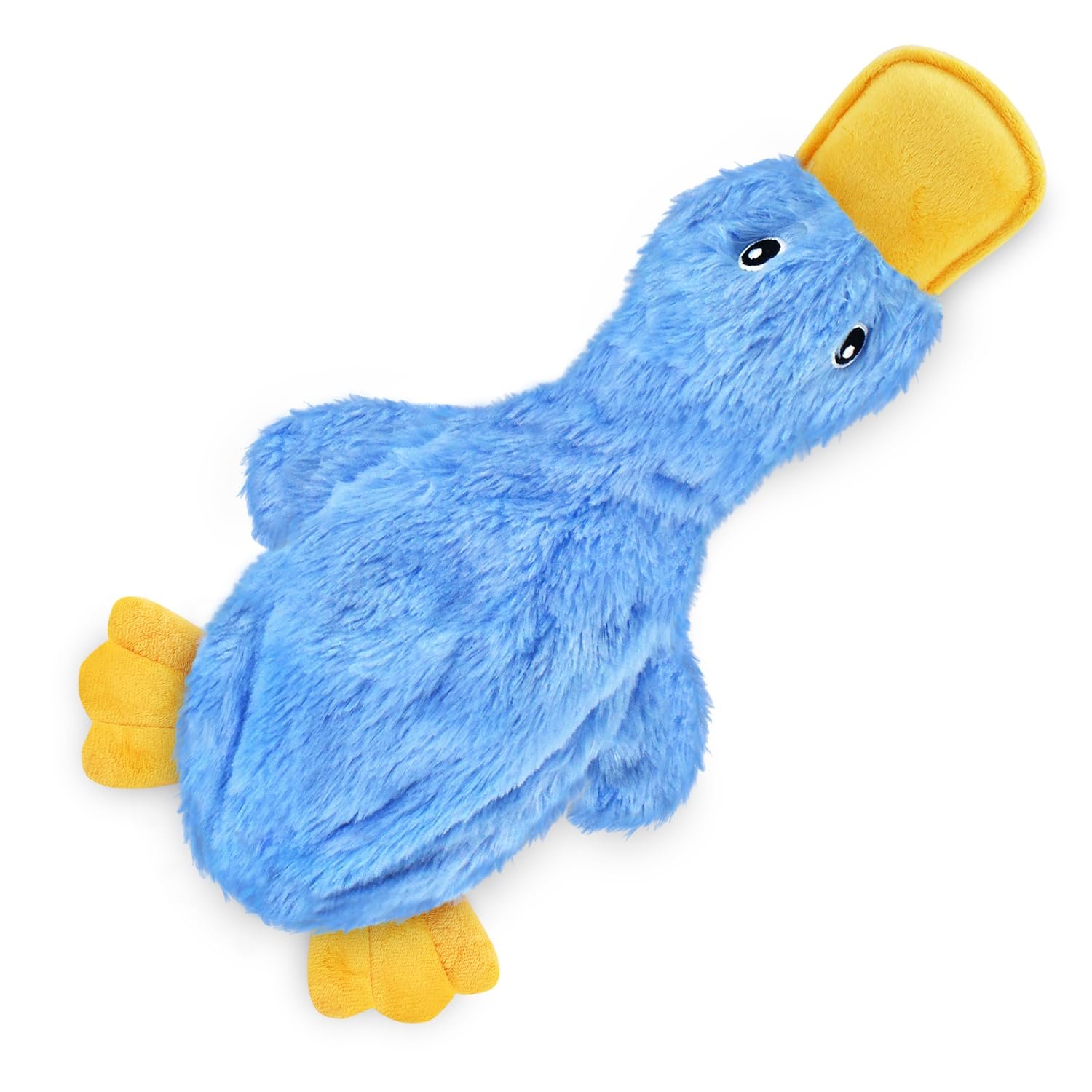 Best Pet Supplies Interactive Squeaky Dog Chew Toy, Ideal Dog Toys for Chewers, Small, Medium & Large Dogs, and Fetch Lovers - Crinkle Duck (Blue), Large