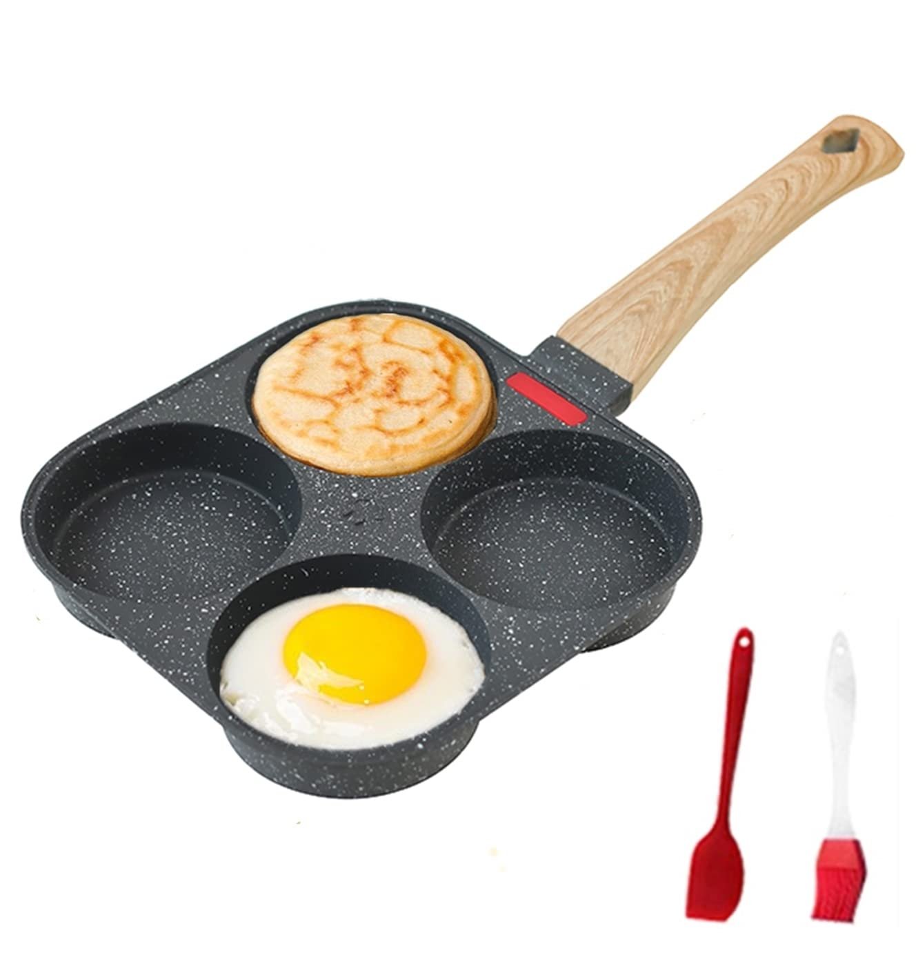 61JO5aFW-XL.jpg HUPECHAM 4-Cup Egg Pan Nonstick, and Granite Egg Frying Pan, Versatile Breakfast Skillet for Eggs, Pancakes, Plett, Crepes, Compatible with Gas Stove and Induction Cooktop - Image 1