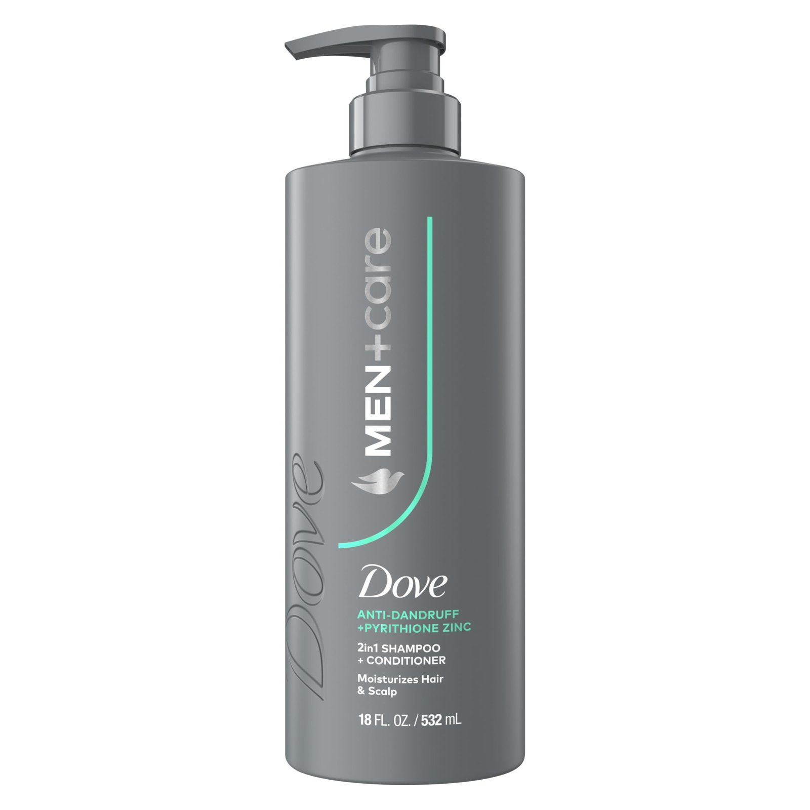 Dove Men+Care 2-in-1 Shampoo + Conditioner 1 ct Dandruff Defense to Moisturize Hair & Scalp, with Pyrithione Zinc, 18 FL OZ