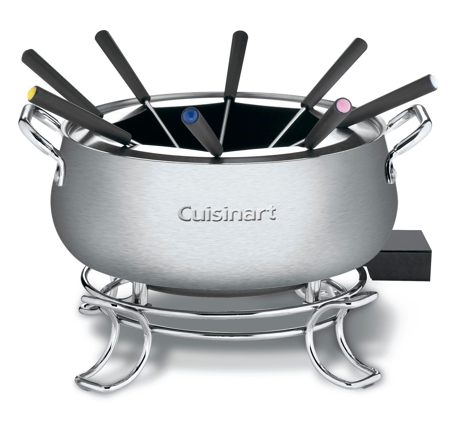 71Jrxoy5u3L.jpg Cuisinart Fondue Pot Set, 3-Quart Stainless Steel Electric Fondue Pot for Chocolate, Cheese, Broth, and Oil, Includes 8 Forks, Temperature Control, Nonstick Interior, Dishwasher Safe, CFO-3SSNAS - Image 1