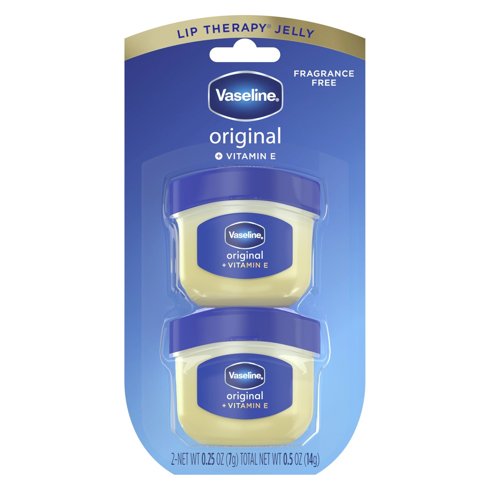 Vaseline Lip Therapy 2 Pack Original Mini For Dry, Chapped Lips Hydrating Lip Balm 0.5 oz
