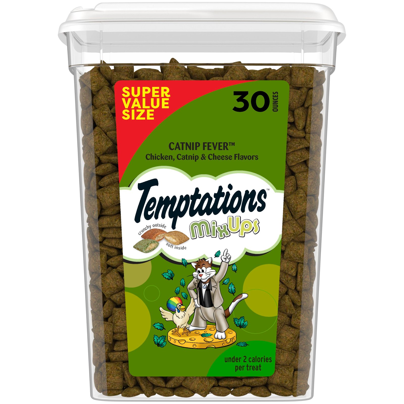 816guU1ARFL.jpg Temptations Cat Treats, Classic Crunchy and Soft Cat Treats, Catnip Fever Flavor, Catnip Treats, 30 oz. Tub - Image 1